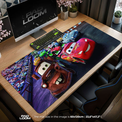 Cars Racing Duo Mouse Pad - Speedway Adventure Gaming Desk Mat