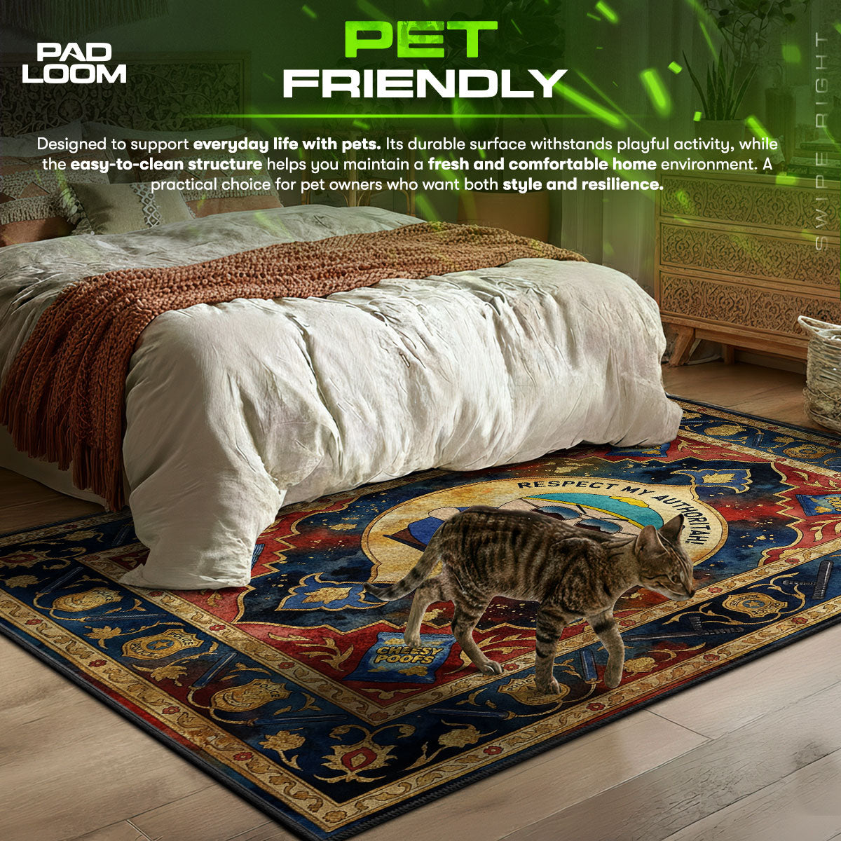 Cartman Authoritah themed area rug for home decor fans
