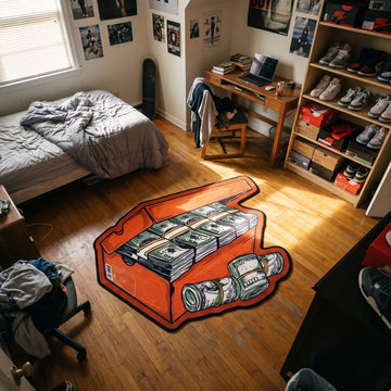 Cash Shoebox Rug - Shaped Man Cave Area Rug