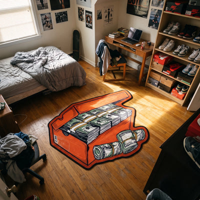 Cash Shoebox Rug - Shaped Man Cave Area Rug