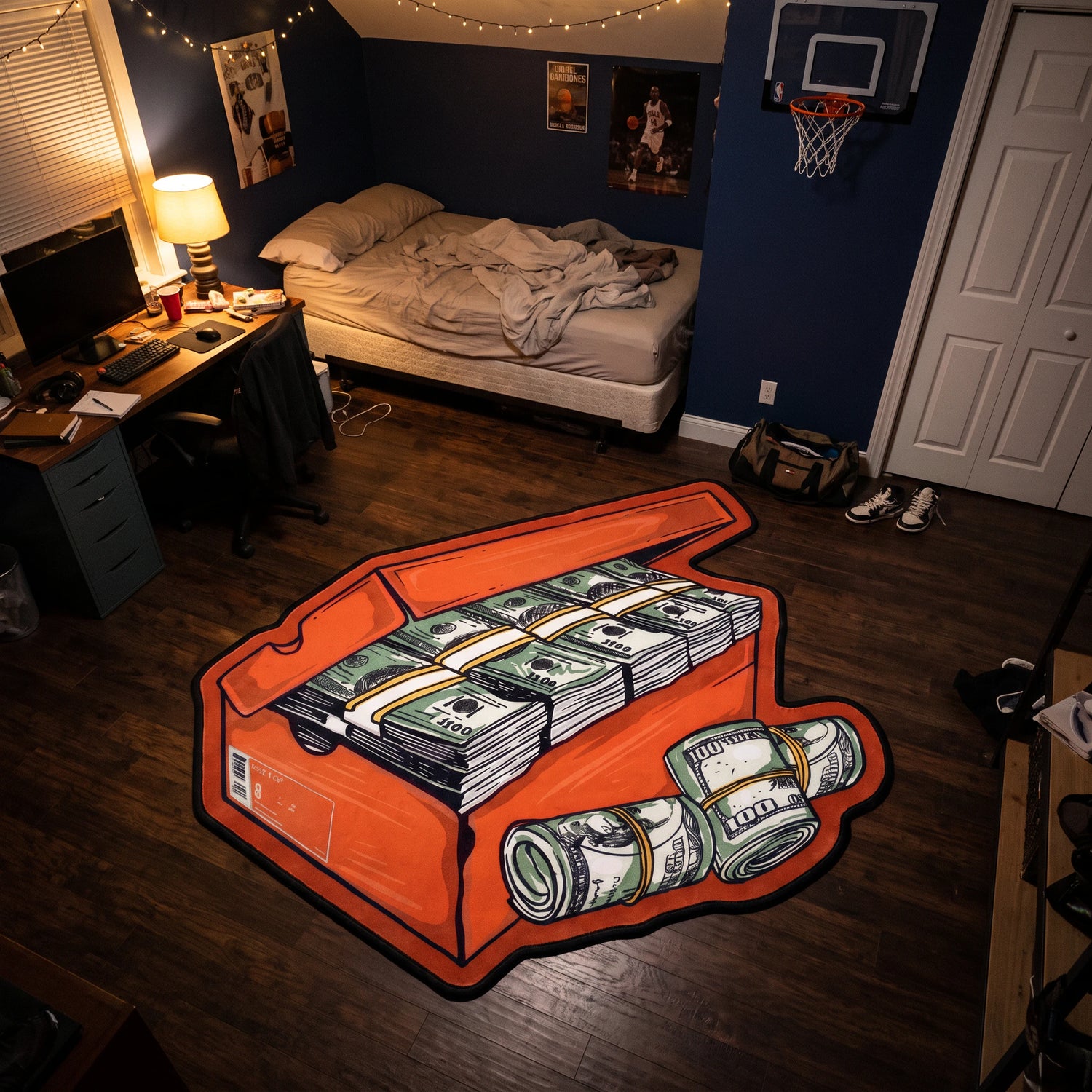 Cash Shoebox Rug - Shaped Man Cave Area Rug
