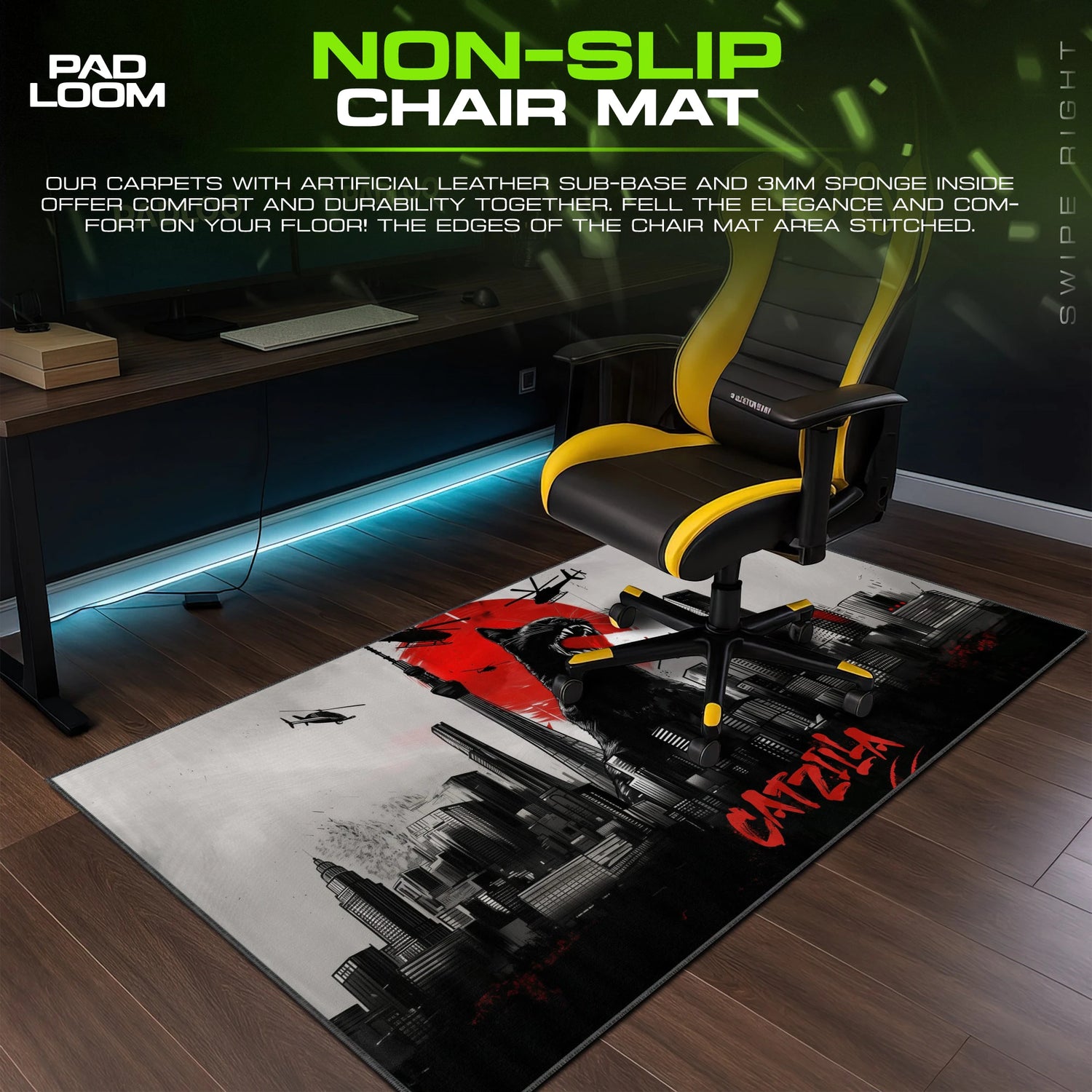 Catzilla City Roar Mouse Pad - Kaiju Desk Mat