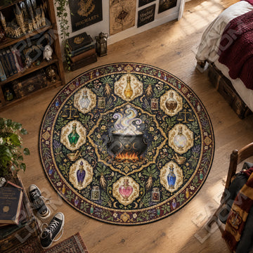 Cauldron Bubbling Round Rug - Harry Potter Chair Mat