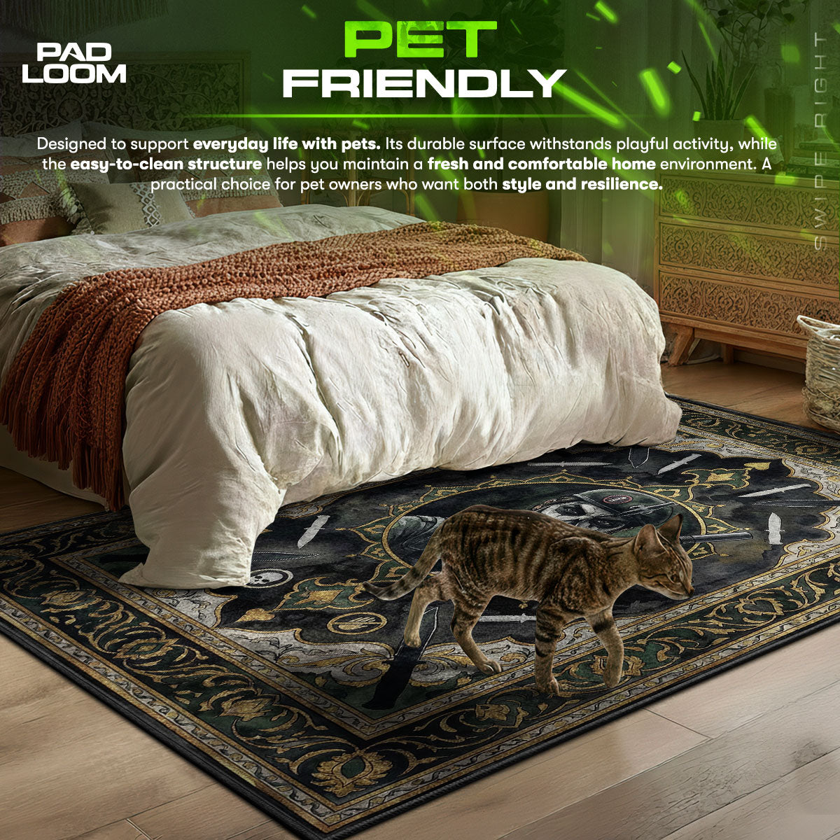 Caveira Lautloses Porträt Teppich - Rainbow Six Siege Stuhlunterlage