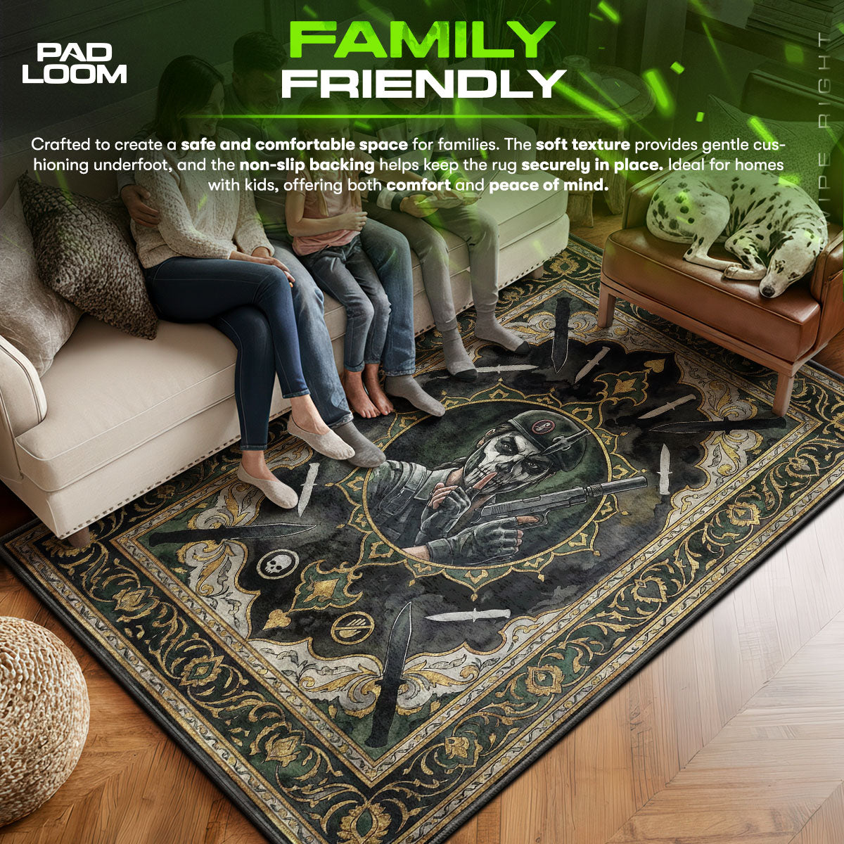 Caveira Lautloses Porträt Teppich - Rainbow Six Siege Stuhlunterlage