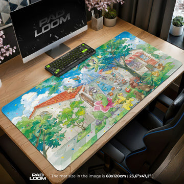 Celebi Town Festival Mouse Pad - Pokemon Desk Mat