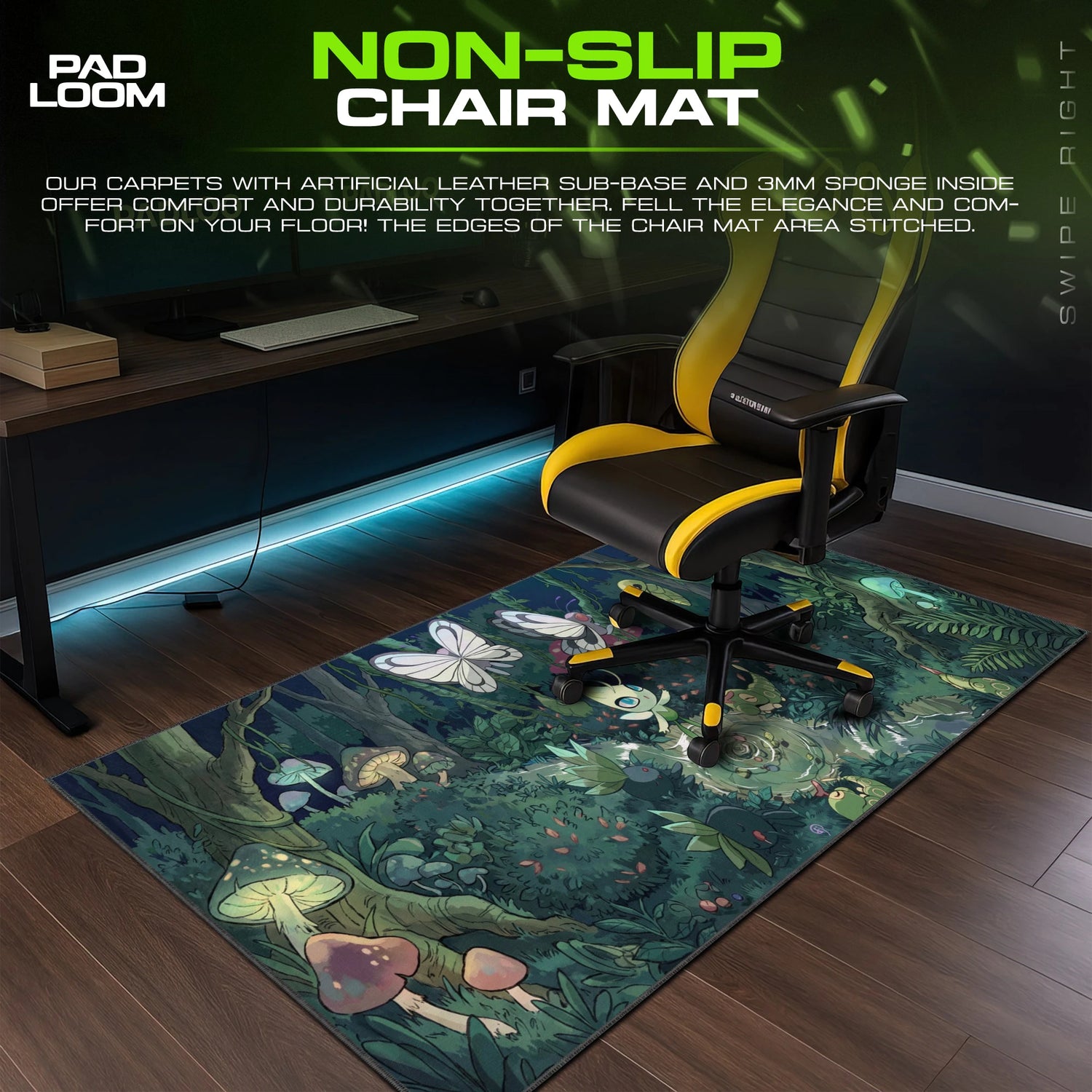 Celebi Twilight Forest Mouse Pad - Pokemon Desk Mat
