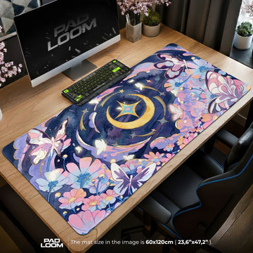 Celestial Moon Garden Mouse Pad - Fantasy Desk Mat