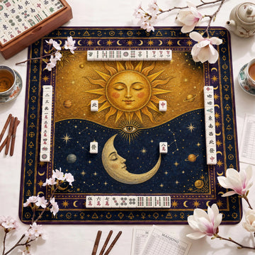 Celestial Sun Moon Mahjong Mat – neoprene mah jongg table mat