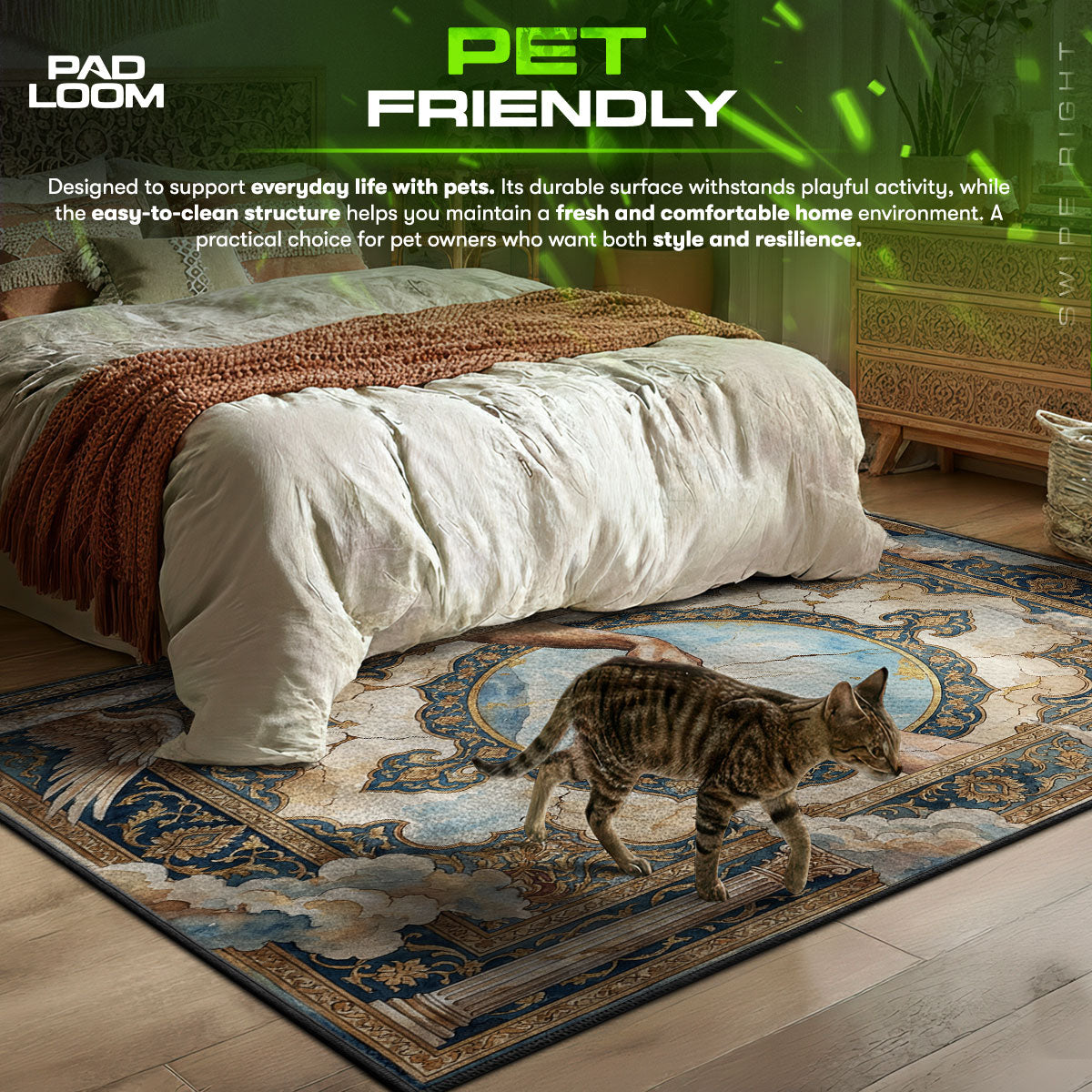 Celestial Touch themed area rug for home decor fans