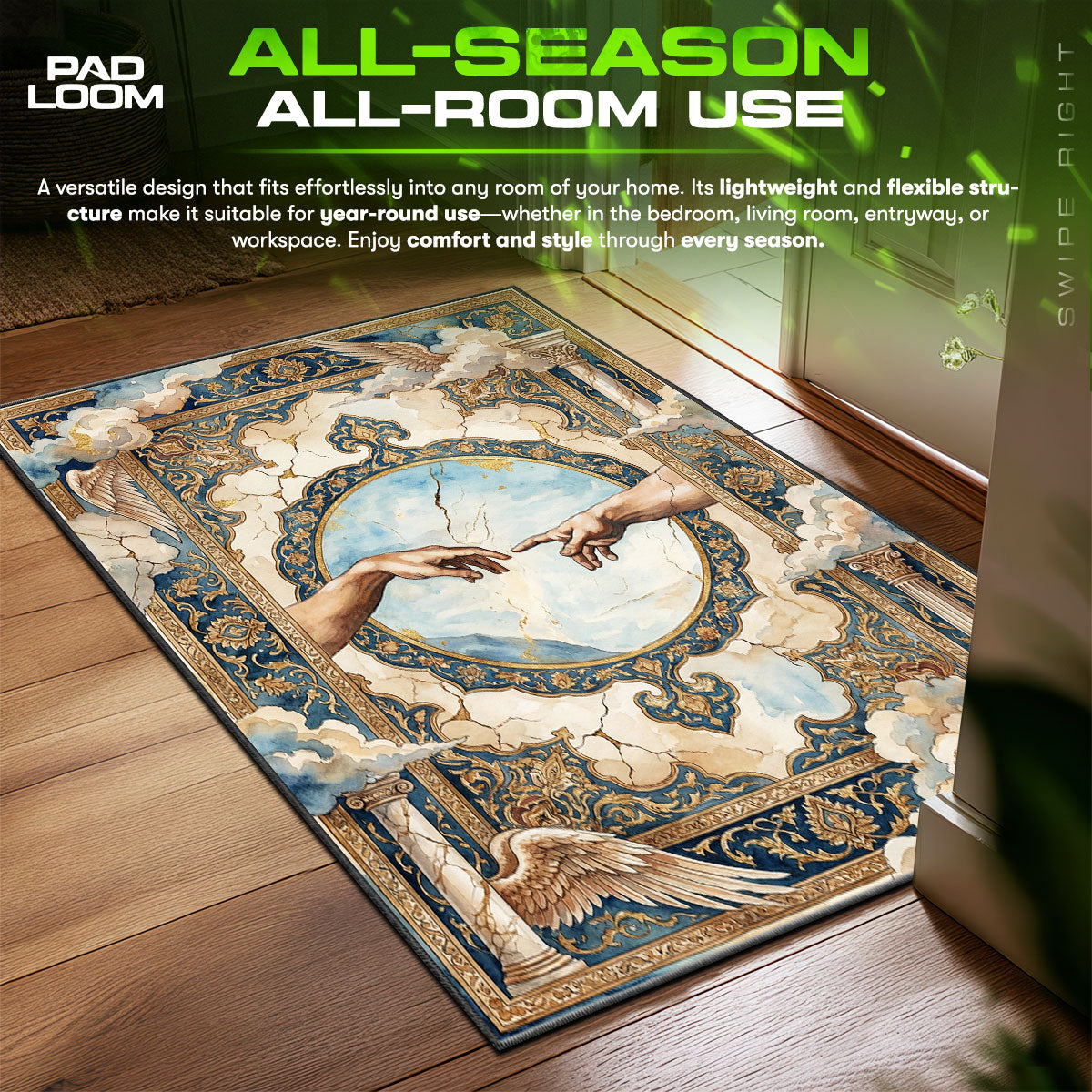 Detailed close-up of Celestial rug pattern