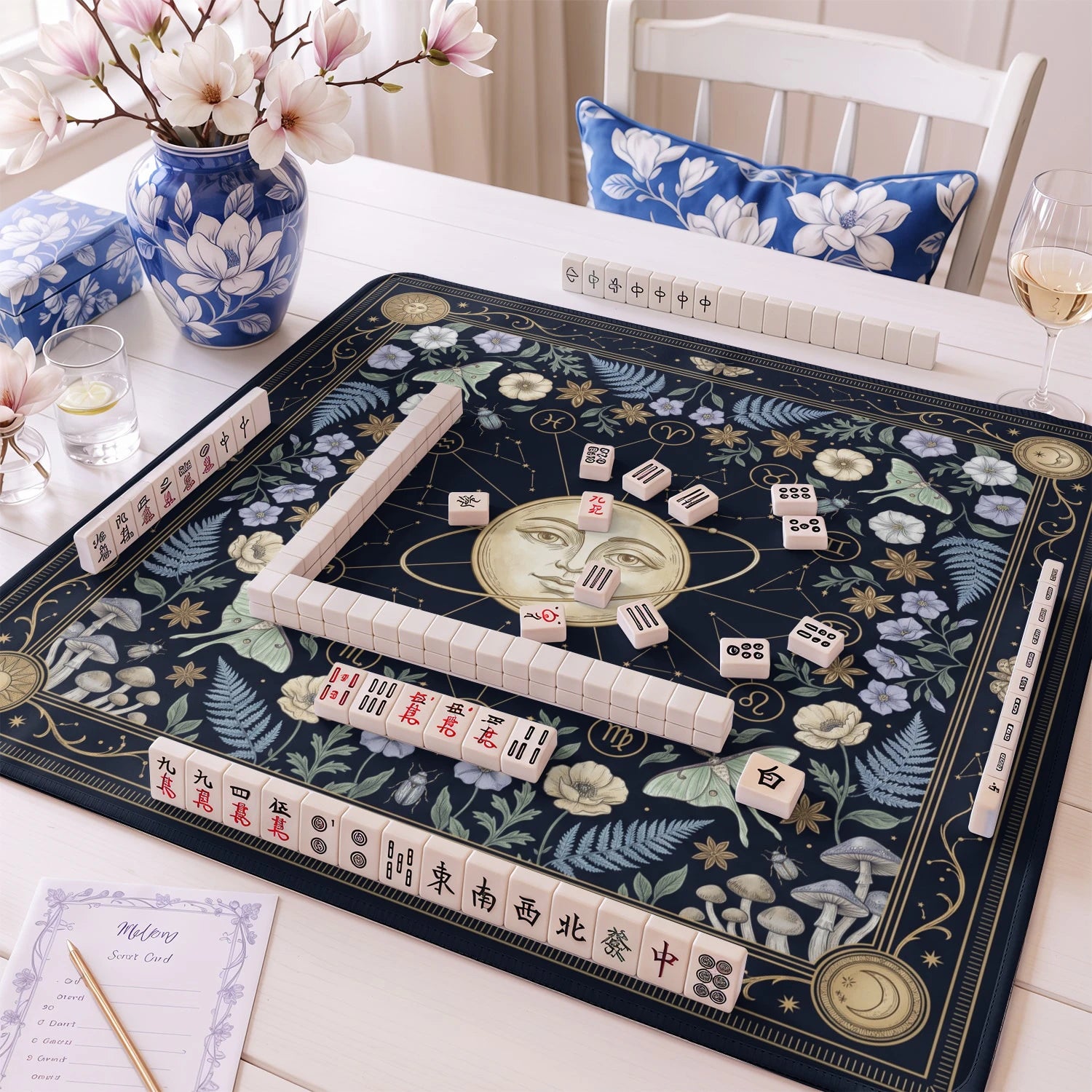 Celestial Zodiac mahjong mat – M (60x60 cm) and L (81x81 cm) sizes