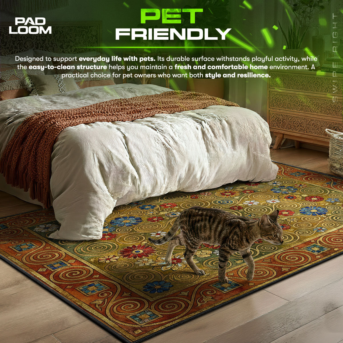 Celtic Spiral themed area rug for home decor fans