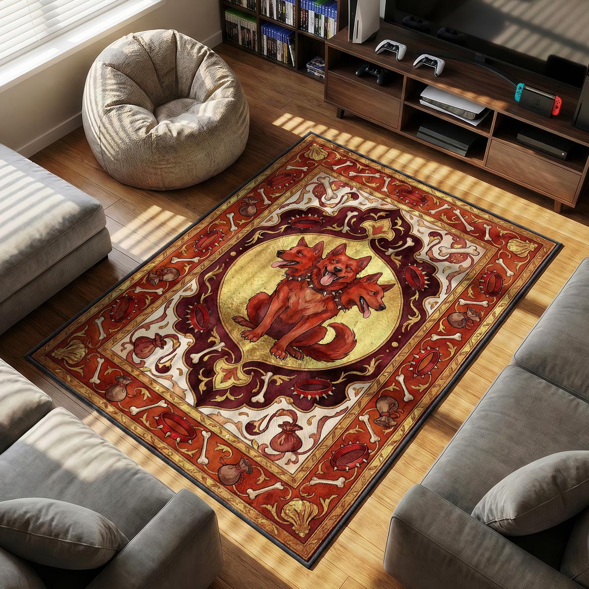 Cerberus Loyal Guardian Rug - Hades Chair Mat
