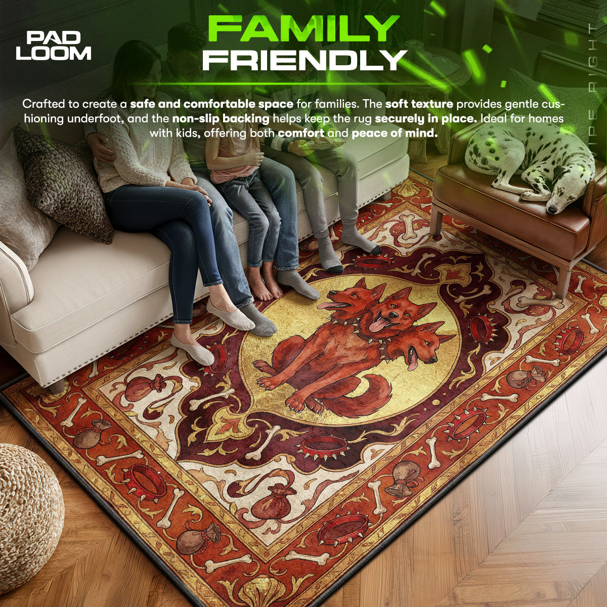 Cerberus Loyal Guardian Rug - Hades Chair Mat