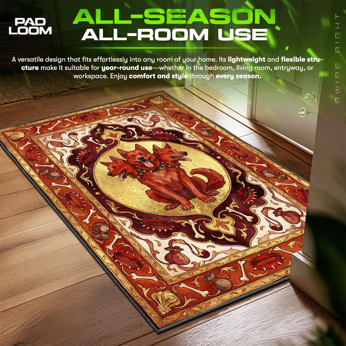 Cerberus Loyal Guardian Rug - Hades Chair Mat
