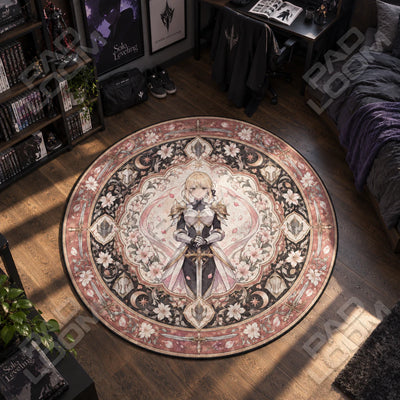 Cha Hae-In Petal Round Rug - Solo Leveling Chair Mat
