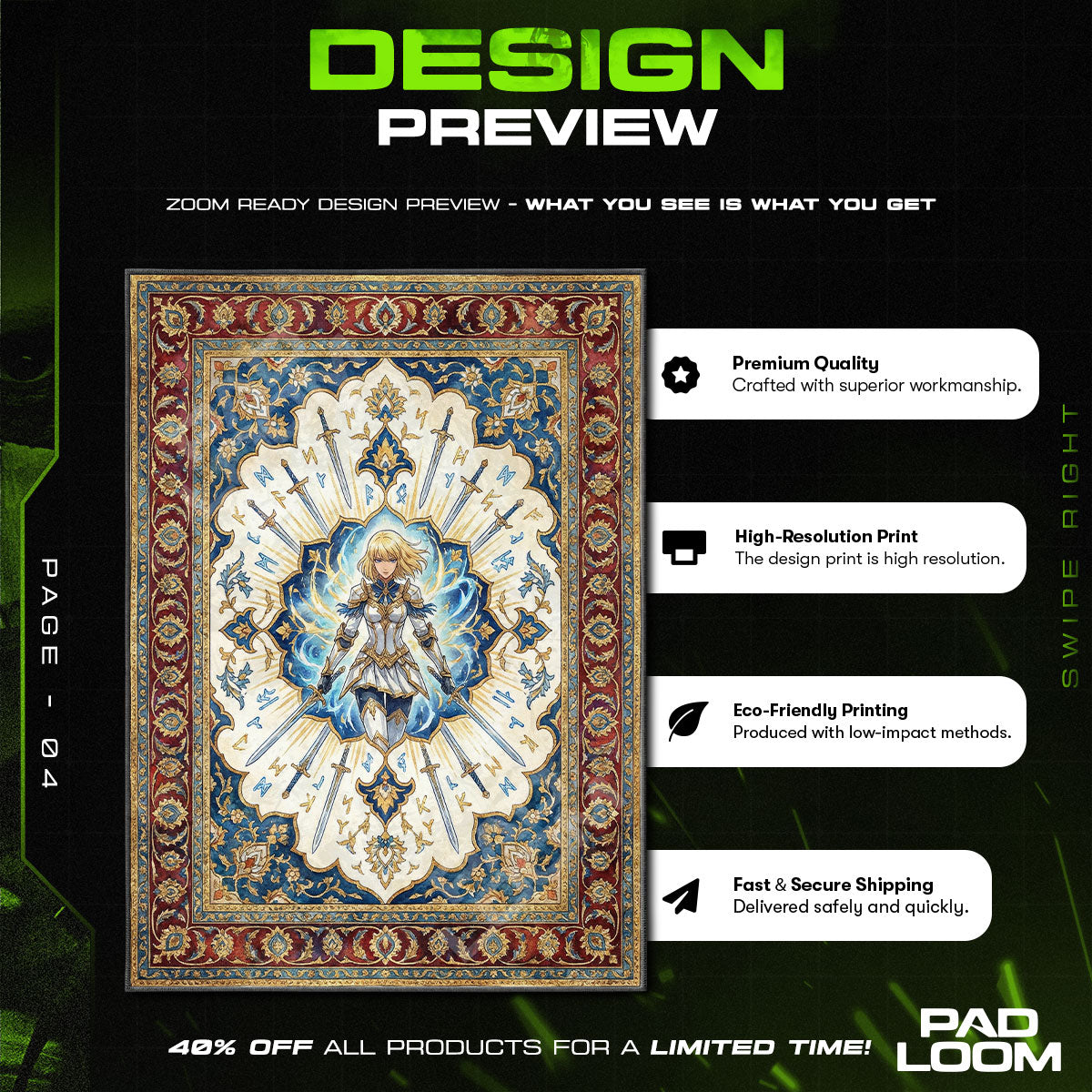 Cha Hae-In Strahlende Schwerter Teppich - Solo Leveling Stuhlmatte