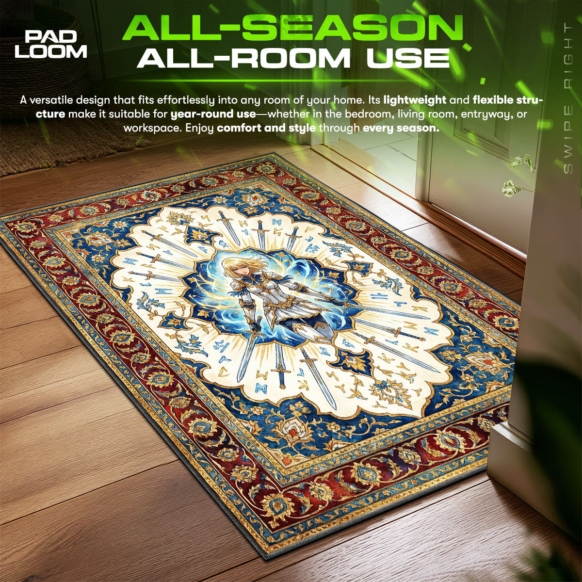 Cha Hae-In Strahlende Schwerter Teppich - Solo Leveling Stuhlmatte