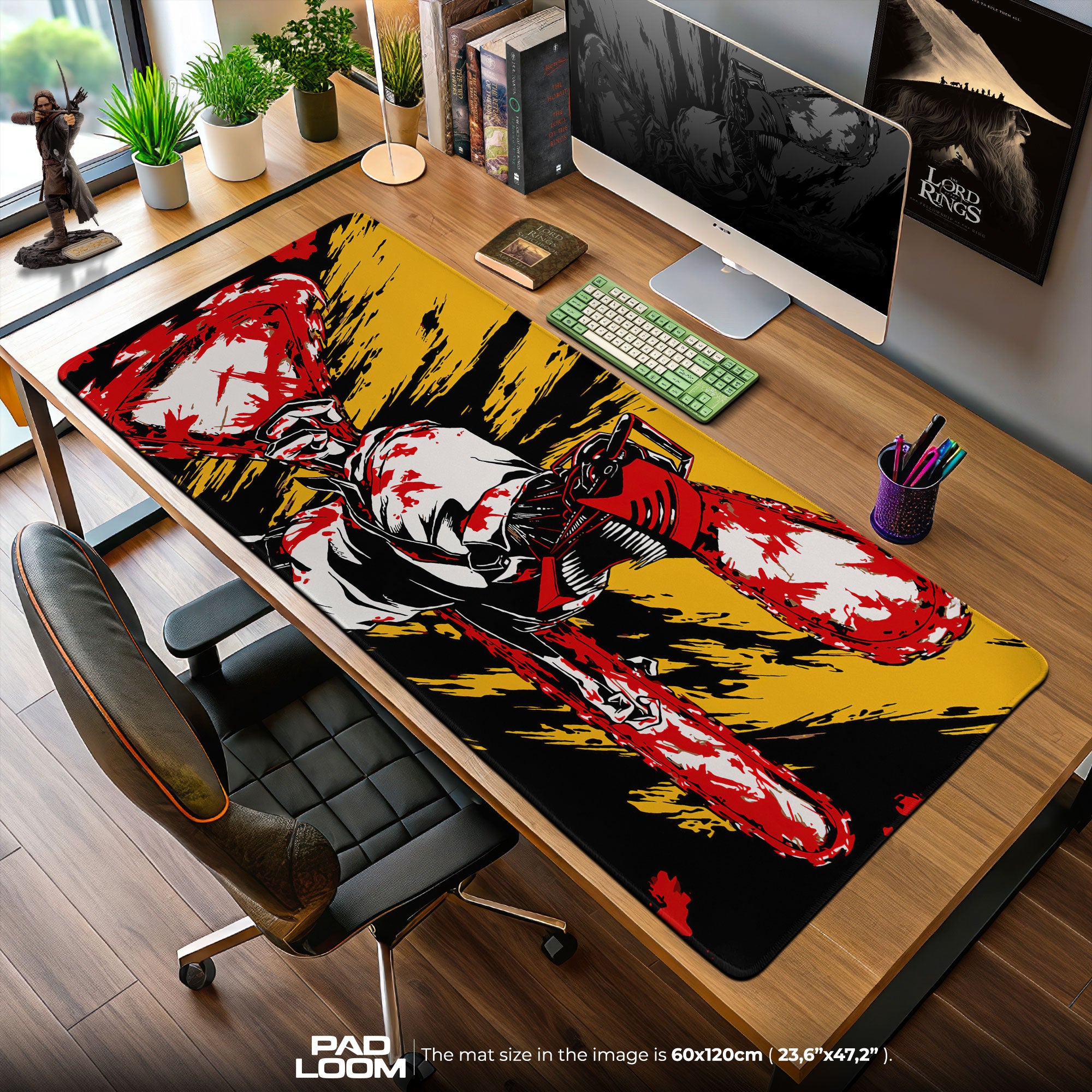 Chainsaw Man Blood Frenzy Mouse Pad, Anime Gaming Desk Mat