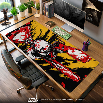 Chainsaw Man Blood Frenzy Mouse Pad, Anime Gaming Desk Mat