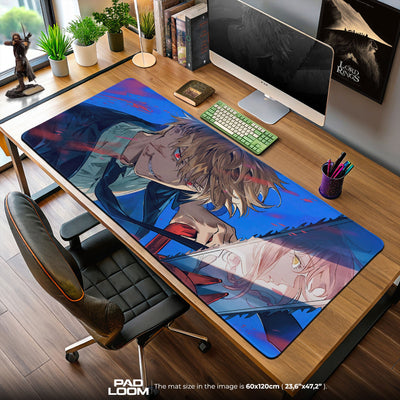 Chainsaw Man Denji Intense Gaze Mouse Pad, Anime Gaming Desk Mat