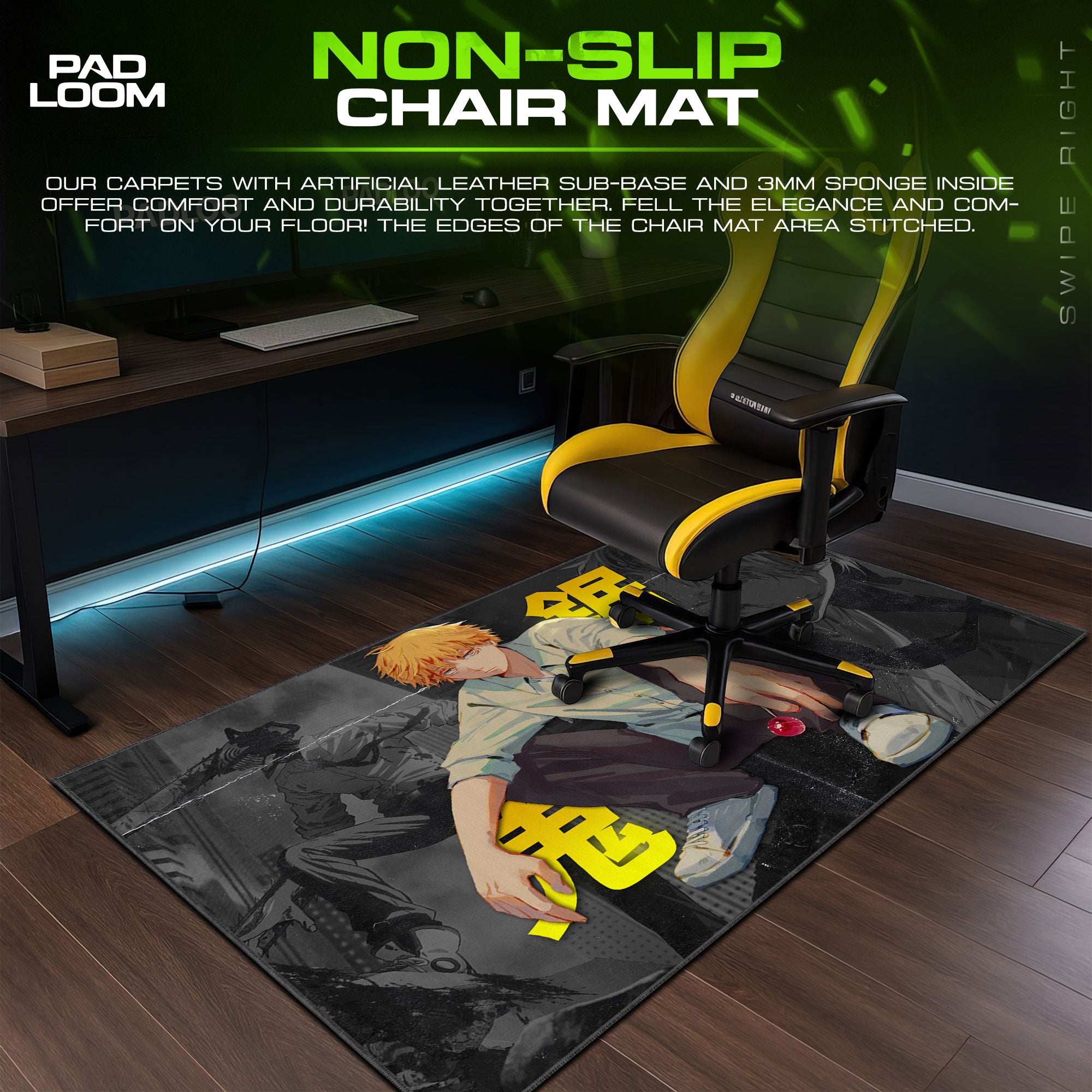 Chainsaw Man Denji Urban Pose Mouse Pad, Anime Gaming Desk Mat