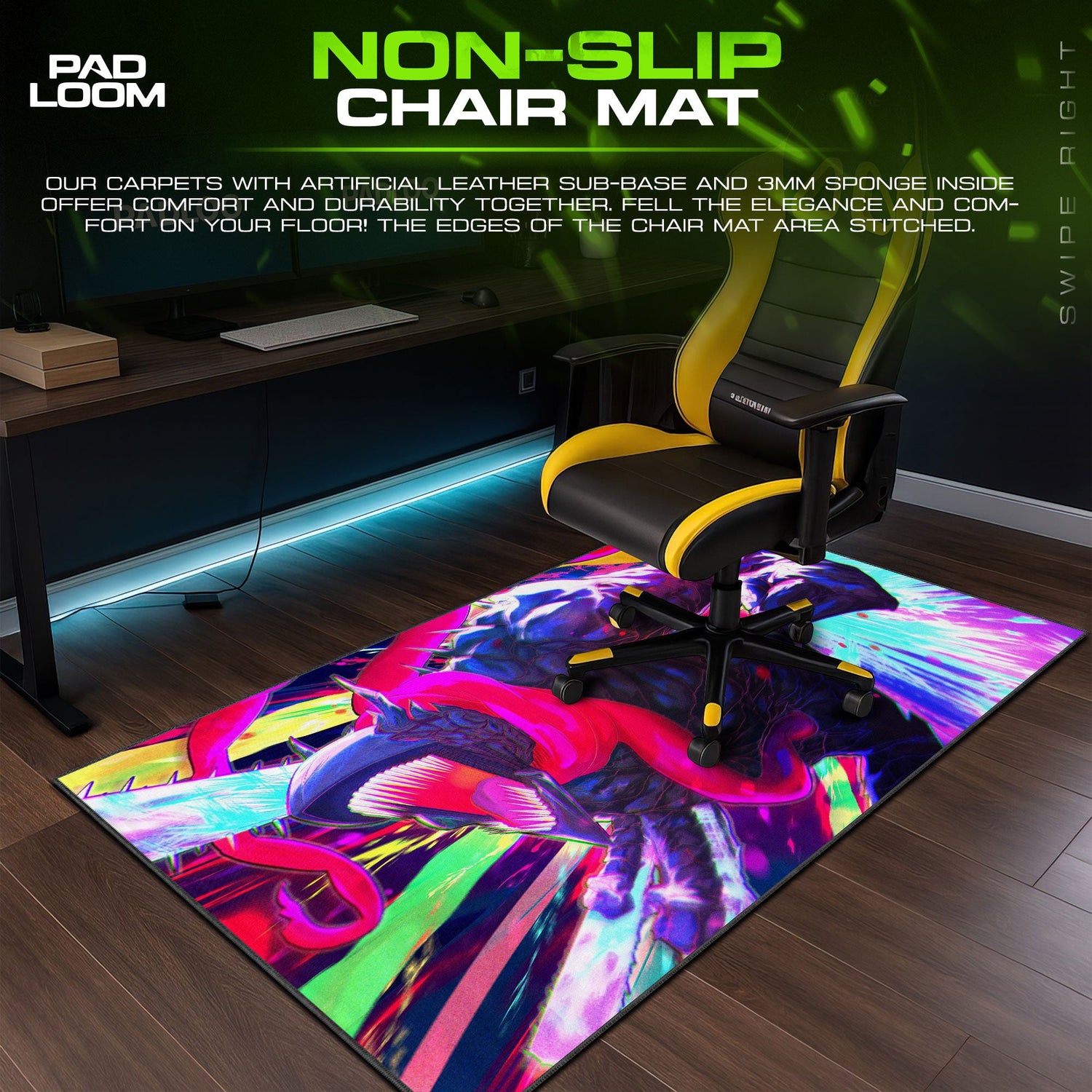 Chainsaw Man Devil Unleashed Mouse Pad, Anime Gaming Desk Mat Padloom