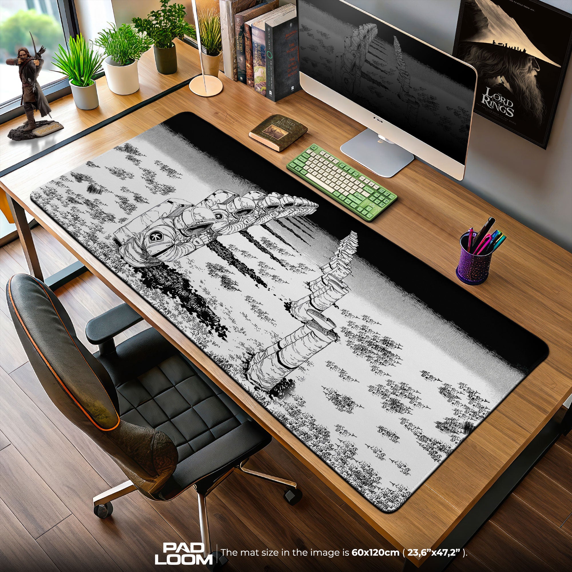 Chainsaw Man Katana Graveyard Mouse Pad, Manga Panel Gaming Desk Mat