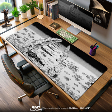Chainsaw Man Katana Graveyard Mouse Pad, Manga Panel Gaming Desk Mat