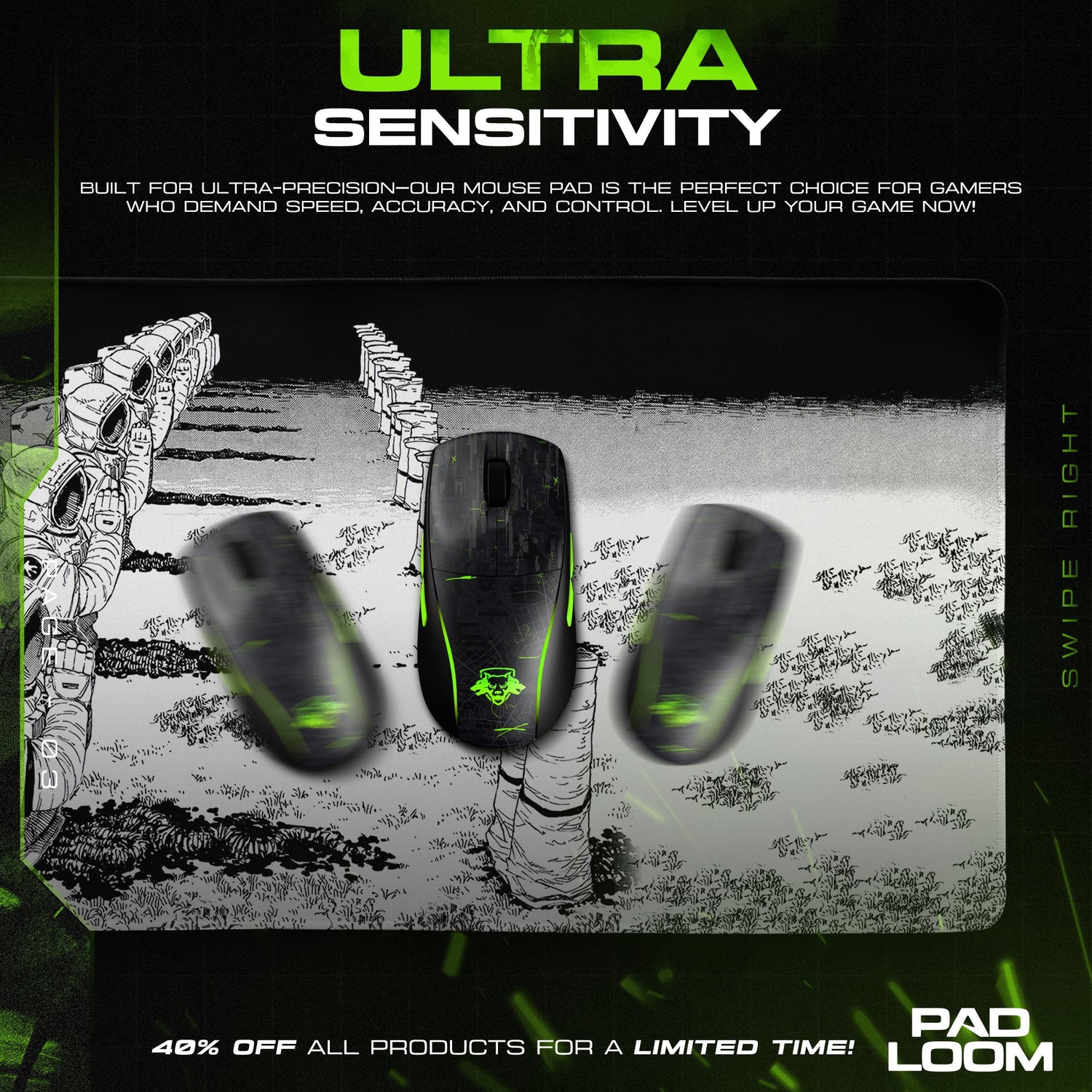 Chainsaw Man Katana Graveyard Mouse Pad, Manga Panel Gaming Desk Mat Padloom