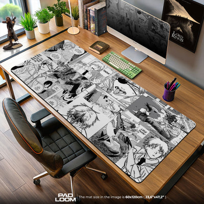 Chainsaw Man Manga Collage Mouse Pad, Anime Gaming Desk Mat