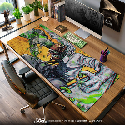 Chainsaw Man Rage Strike Mouse Pad, Anime Gaming Desk Mat