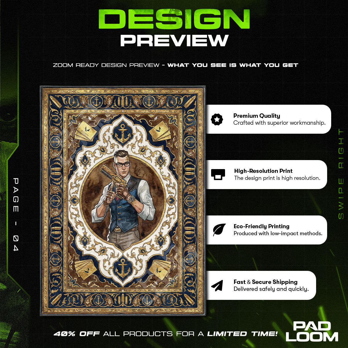 Chamber Royal Portrait Rug - Valorant Chair Mat