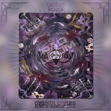 Chandelure Haunt 2-player Pokemon TCG playmat, 24x28 in duel mat design