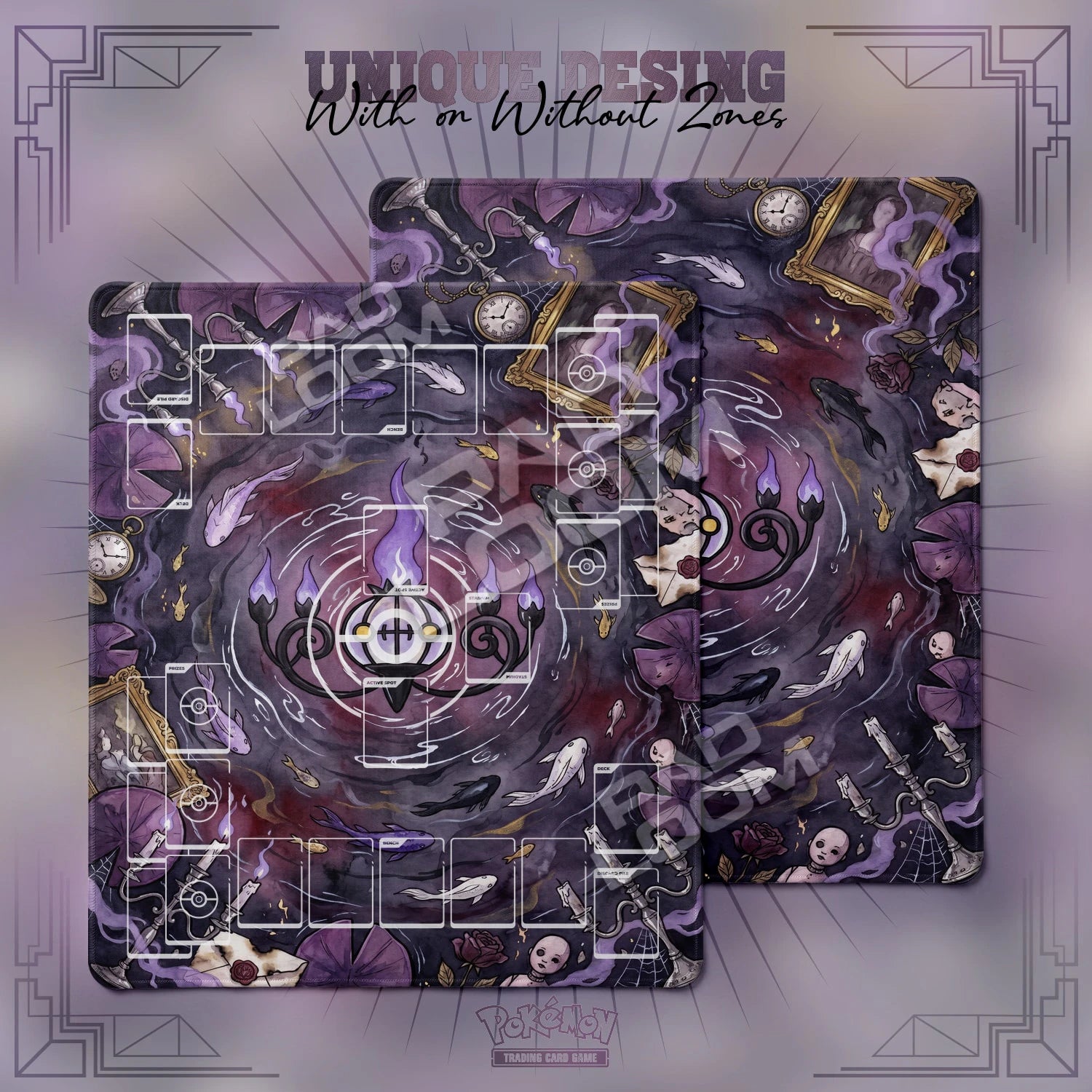 Chandelure Haunt Playmat - 2 Player Pokemon TCG