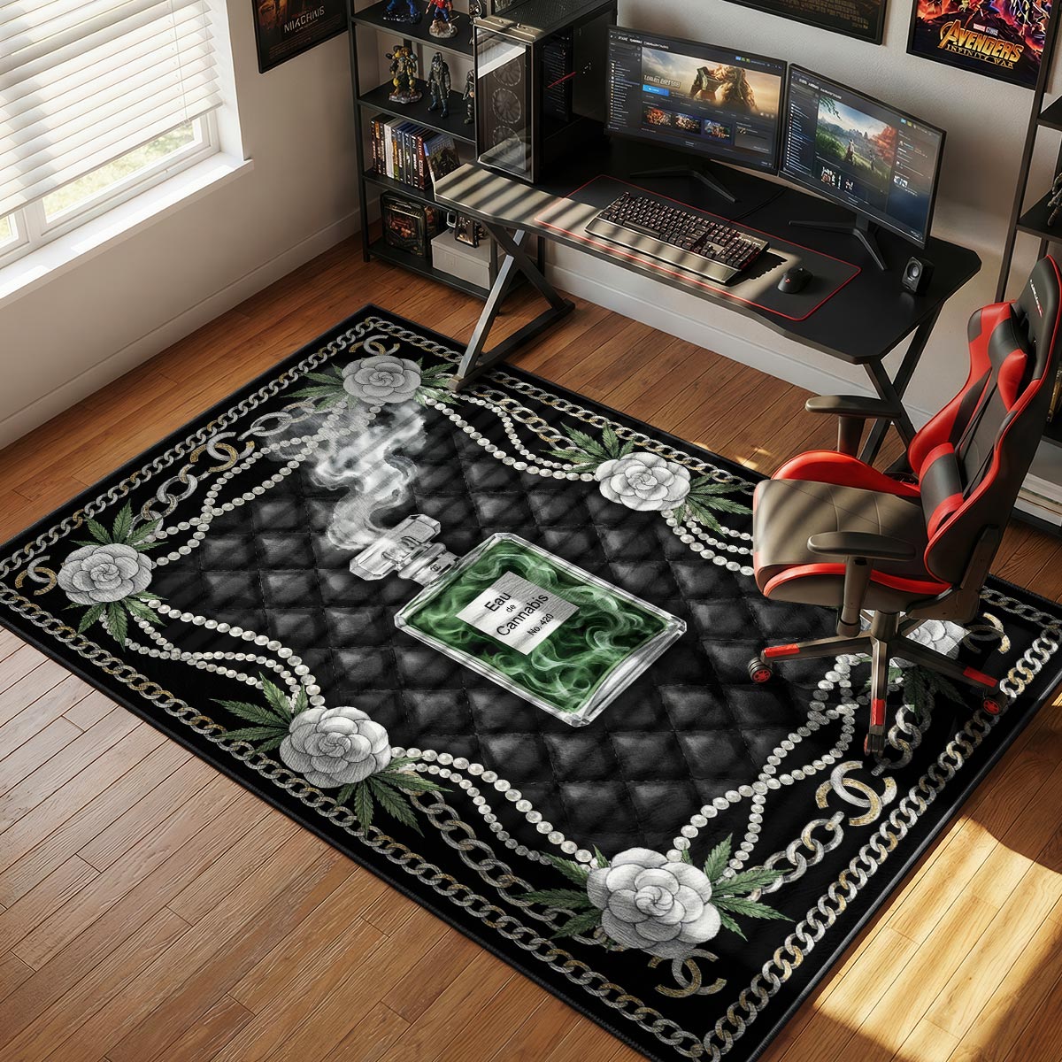 Chanel Eau De Cannabis Rug - Streetwear Floor Mat