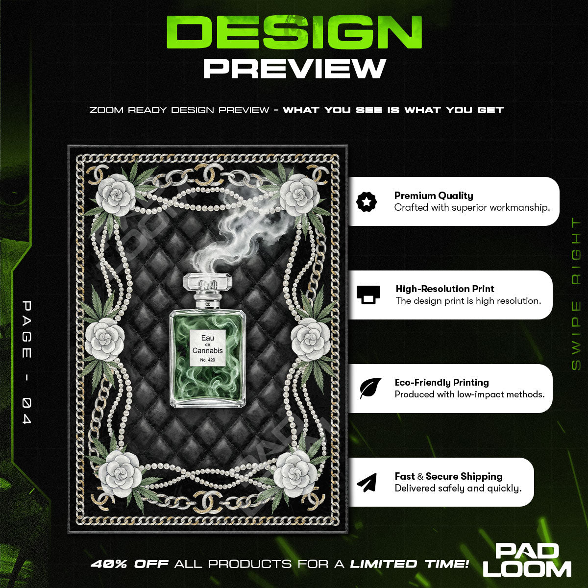 Chanel Eau De Cannabis Rug - Streetwear Floor Mat