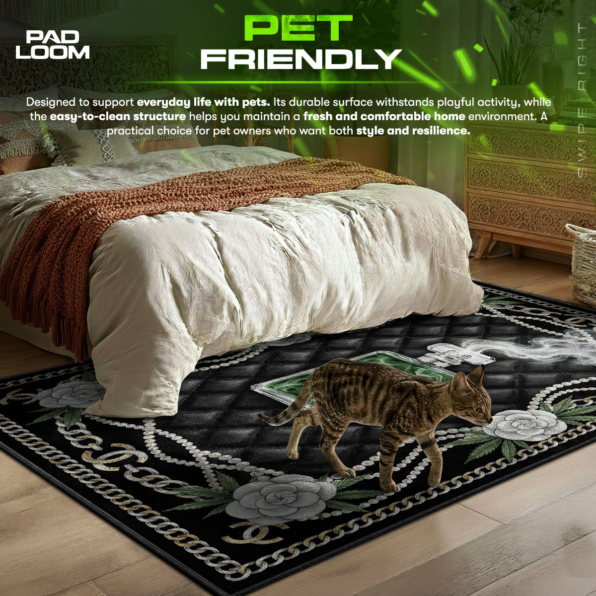 Chanel Eau De Cannabis Rug - Streetwear Floor Mat