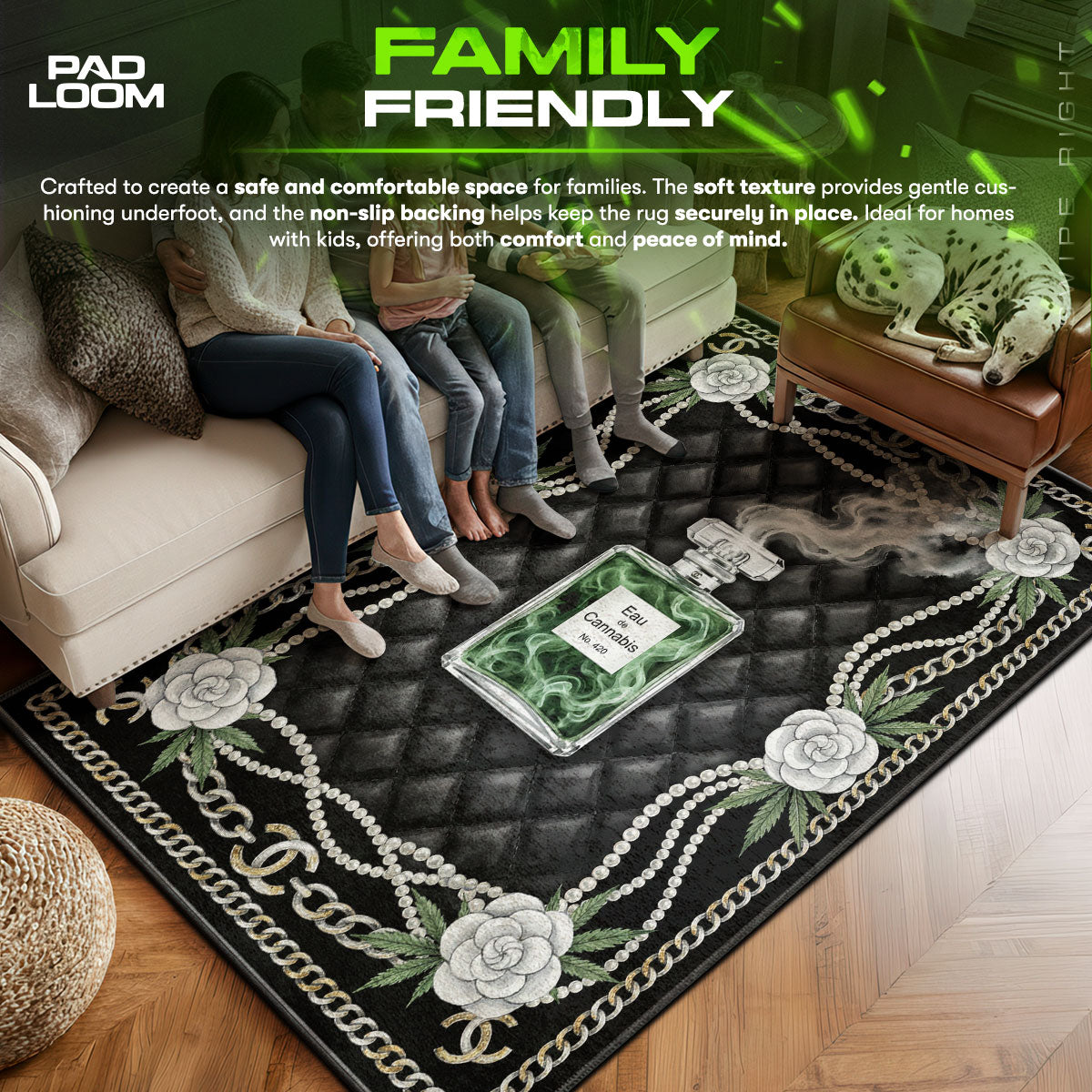 Chanel Eau De Cannabis Rug - Streetwear Floor Mat
