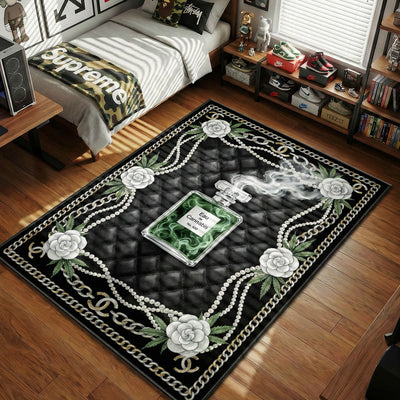 Chanel Eau De Cannabis Rug - Streetwear Floor Mat
