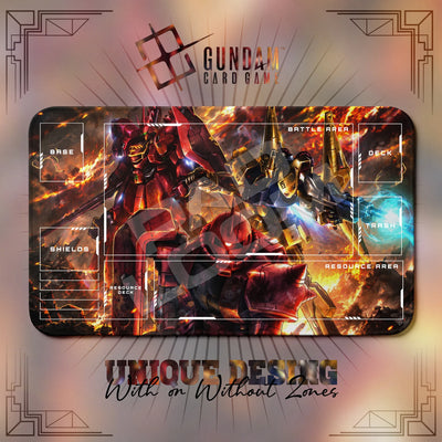 Char Trinity Playmat - Gundam TCG Card Game Mat