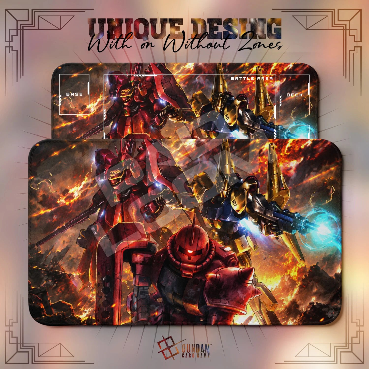 Char Trinity Playmat - Gundam TCG Card Game Mat