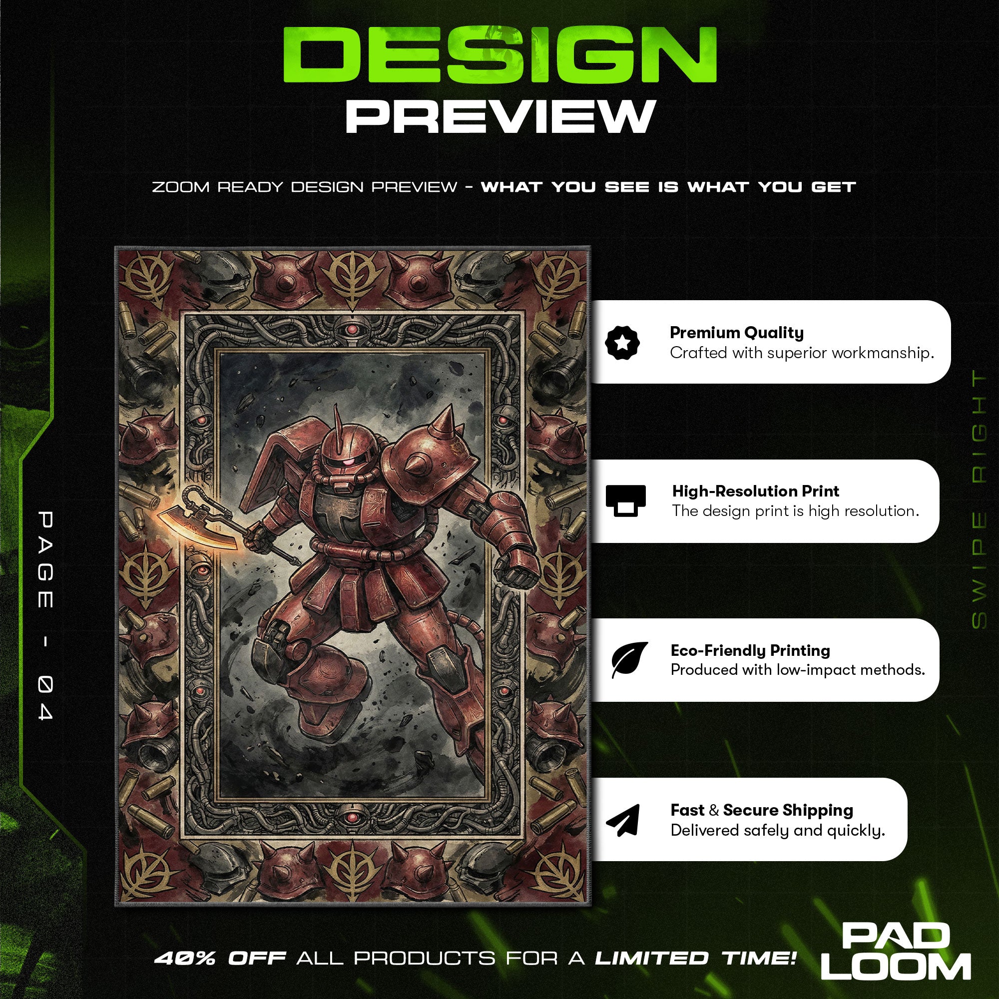 Chair character design printed on rug