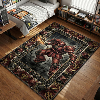 Char's Zaku II Red Comet Rug - Mobile Suit Gundam Chair Mat