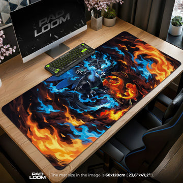 Charizard Blue Flame Mega Mouse Pad – gaming desk mat by Padloom