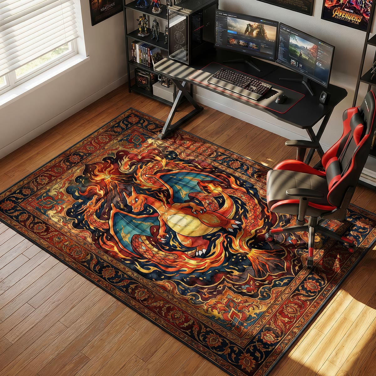 Charizard Dragon Flame Chair rug — main product view