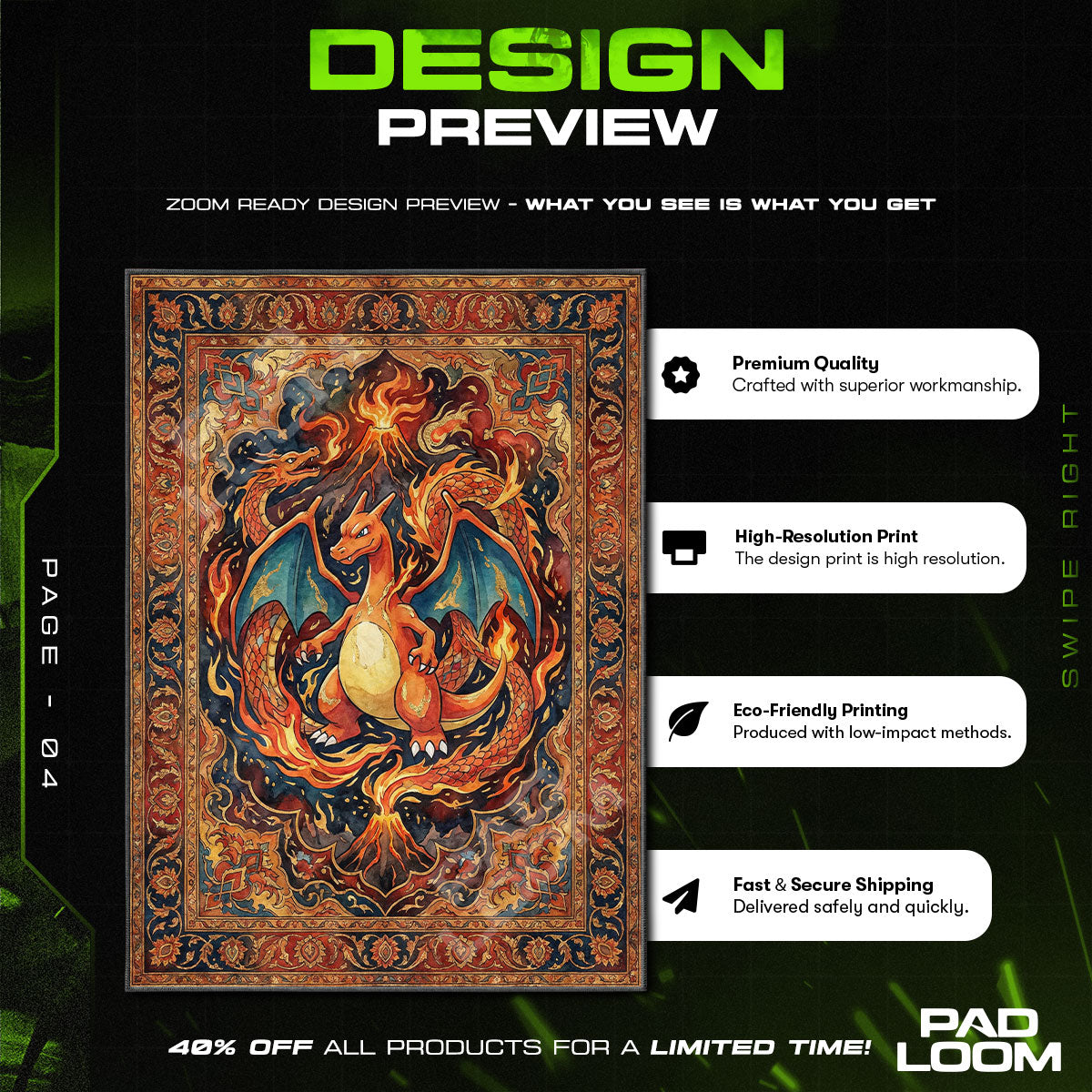 Chair character design printed on rug