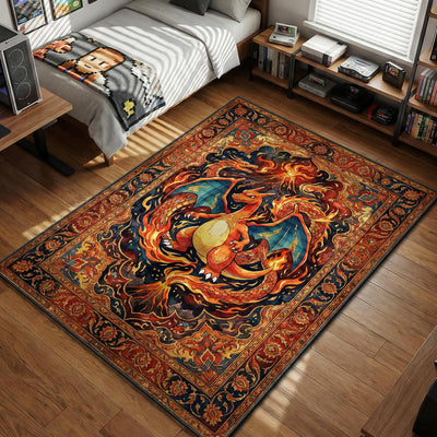 Charizard Dragon Flame Rug - Pokemon Chair Mat