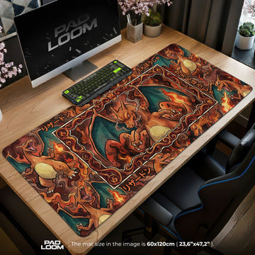 Charizard Ember Scroll Mouse Pad - Pokémon Desk Mat